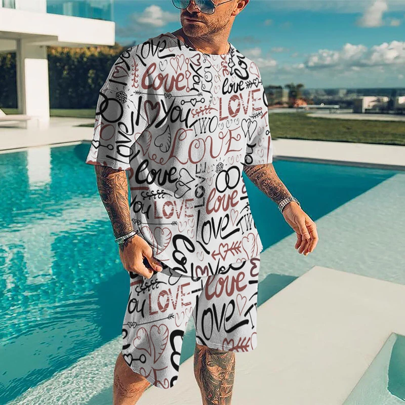 Alphbet Grapihc Pattern Sports Men T-Shirt And Shorts Set Swimming Pool Beach Tracksuit Vintage Men Suit For Fishing Men Set
Alphbet Grapihc Pattern Sports Men T-Shirt And Shorts Set Swimming Pool Beach Tracksuit Vintage Men Suit For Fishing Men Set