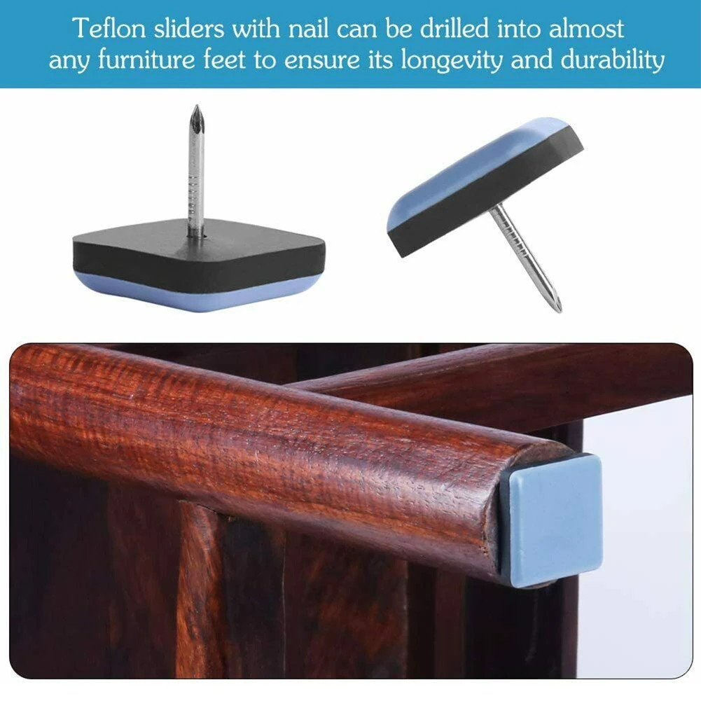 Practical Durable Furniture Sliders 20pcs Pads Carpet Easy Moving Square With Nail Feet Blue For Sofa Furniture Nail Gliders
Practical Durable Furniture Sliders 20pcs Pads Carpet Easy Moving Square With Nail Feet Blue For Sofa Furniture Nail Gliders