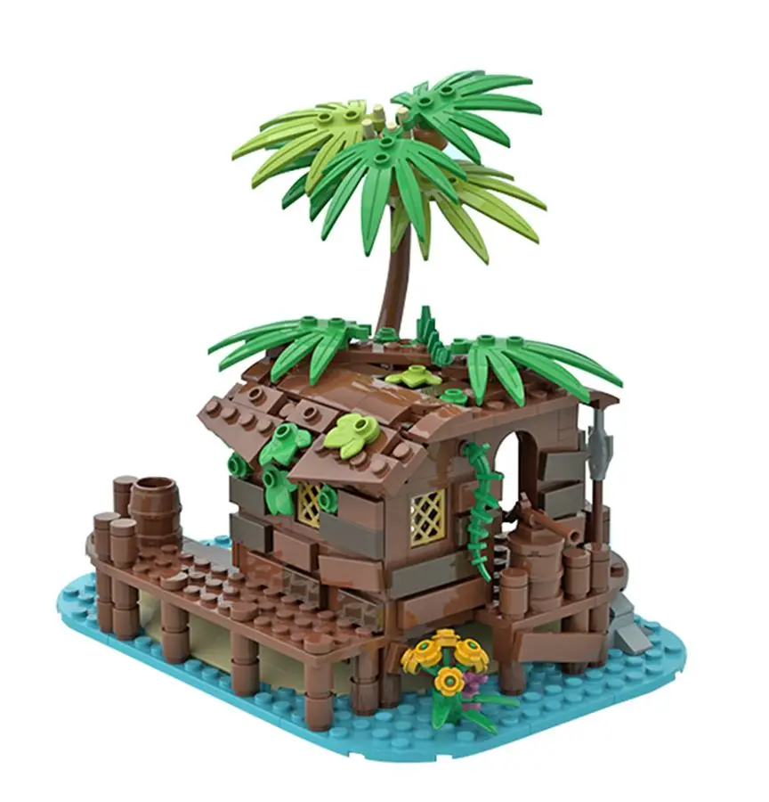 Пиратский сарай ираты MOC Пираты Бэй 21322 49016 пляжная хижина Пиратская тематическая