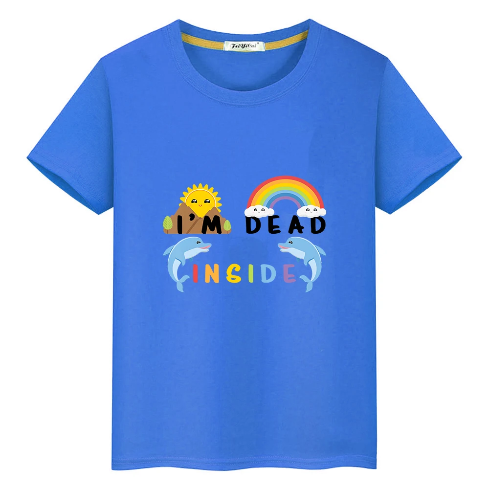 I'm Dead Inside Dolphin Animal T-shirt 100% Cotton Kawaii Cartoon Graphic Tee-shirt Short Sleeve Summer Children Tees Boys Girls
I'm Dead Inside Dolphin Animal T-shirt 100% Cotton Kawaii Cartoon Graphic Tee-shirt Short Sleeve Summer Children Tees Boys Girls