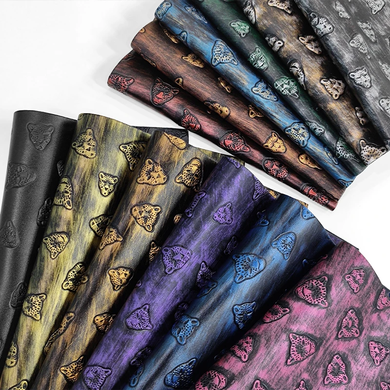 

30x135cm Solid Metallic Faux Leather Rolls Vintage Leopard Synthetic Vinyl Fabric For Upholstery Sewing Crafts DIY Bags Material