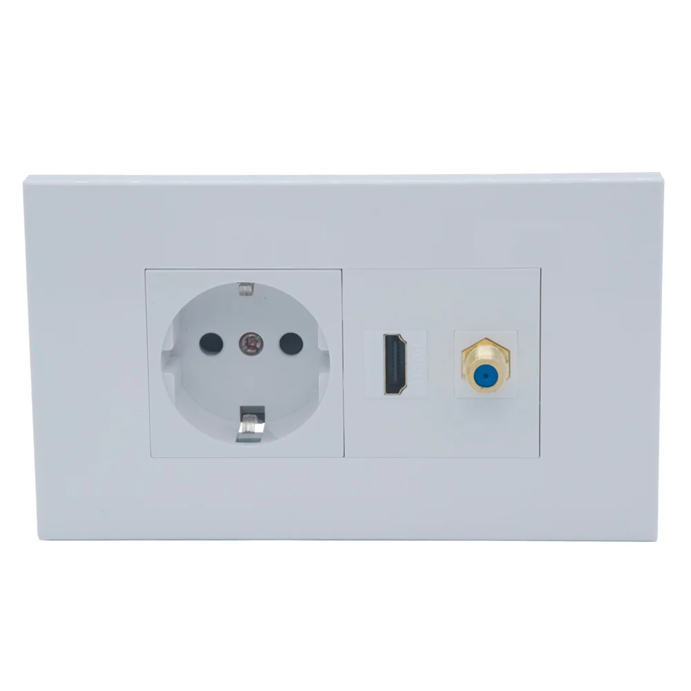 146 Style1 порт HDMI V2.0 Коаксиальная RG6 EU электрическая розетка настенная пластина
146 Style1 порт HDMI V2.0 Коаксиальная RG6 EU электрическая розетка настенная пластина