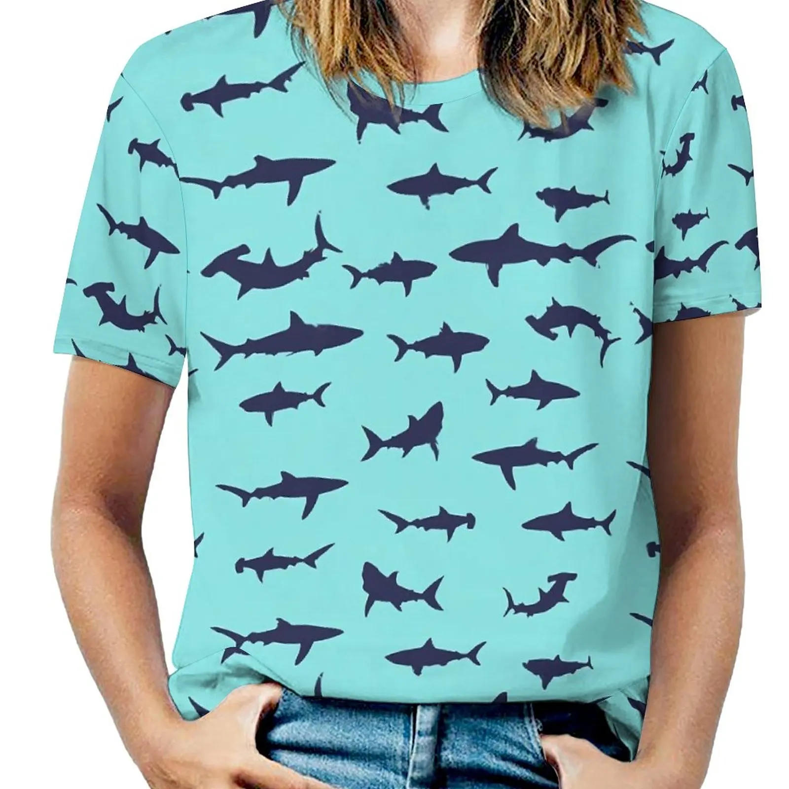 Shark Silhouette T-Shirt Animal Print Hip Hop T Shirts Short Sleeve Design Tops Women Casual Tees Big Size 5XL 6XL
Shark Silhouette T-Shirt Animal Print Hip Hop T Shirts Short Sleeve Design Tops Women Casual Tees Big Size 5XL 6XL