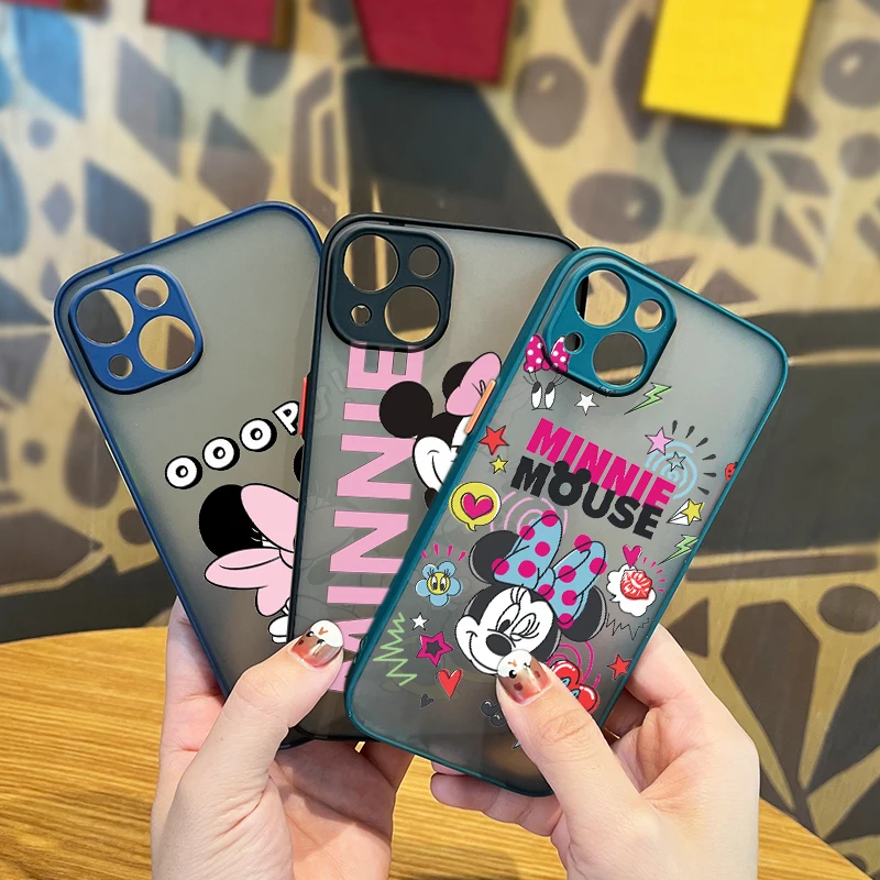 Mickey Mouse Minnie Lovely For Apple iPhone 13 12 11 Pro Max Mini XS Max X XR 7 8 Plus Frosted Translucent Phone Case Capa Cover 
Mickey Mouse Minnie Lovely For Apple iPhone 13 12 11 Pro Max Mini XS Max X XR 7 8 Plus Frosted Translucent Phone Case Capa Cover