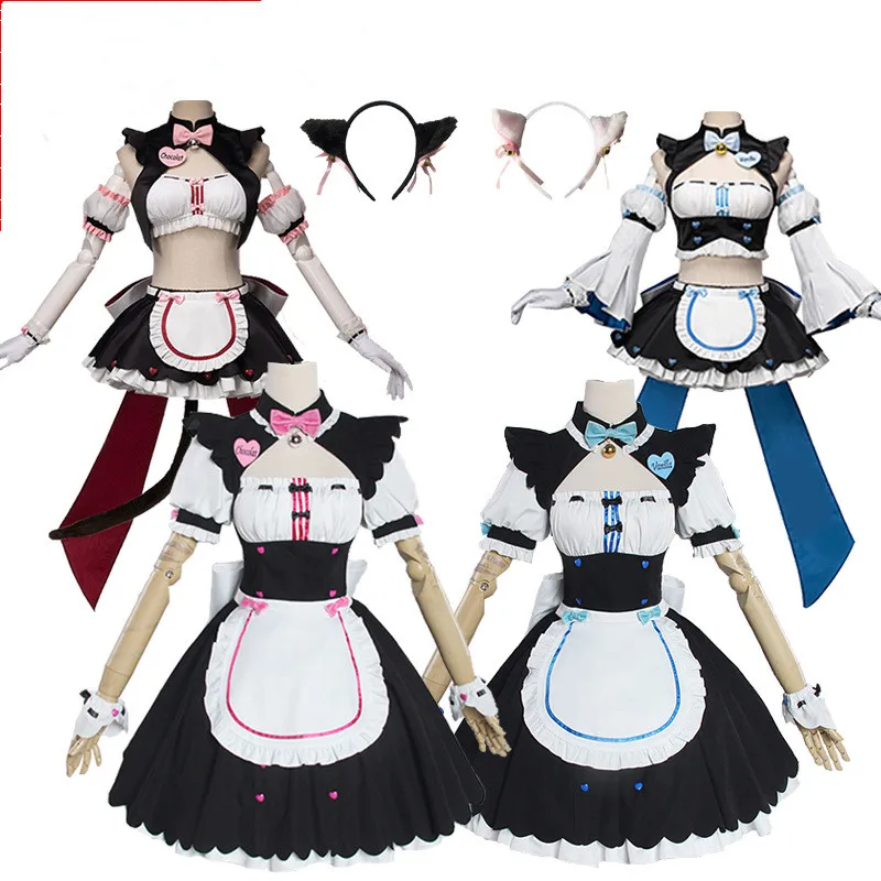 Anime Nekopara Chocolate Vanilla Cosplay Costume Maid Dress Lolita Cute Cat Neko Women Costume Halloween Show Skirt wig Set
Anime Nekopara Chocolate Vanilla Cosplay Costume Maid Dress Lolita Cute Cat Neko Women Costume Halloween Show Skirt wig Set