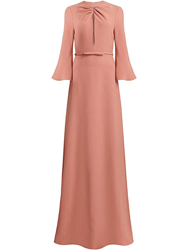 Sweetsince Nude Pink Maxi Dress Women Luxury Elegant Round Neck Flare Sleeve Cut-out Chic High Waist Long Spring Party 2023 New
Sweetsince Nude Pink Maxi Dress Women Luxury Elegant Round Neck Flare Sleeve Cut-out Chic High Waist Long Spring Party 2023 New