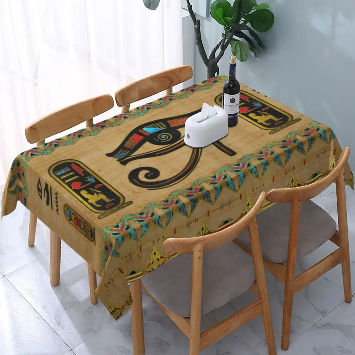 Egyptian Eye Of Horus Tablecloth Rectangular Elastic Fitted Waterproof Ancient Egypt Table Cover Cloth for Banquet
Egyptian Eye Of Horus Tablecloth Rectangular Elastic Fitted Waterproof Ancient Egypt Table Cover Cloth for Banquet