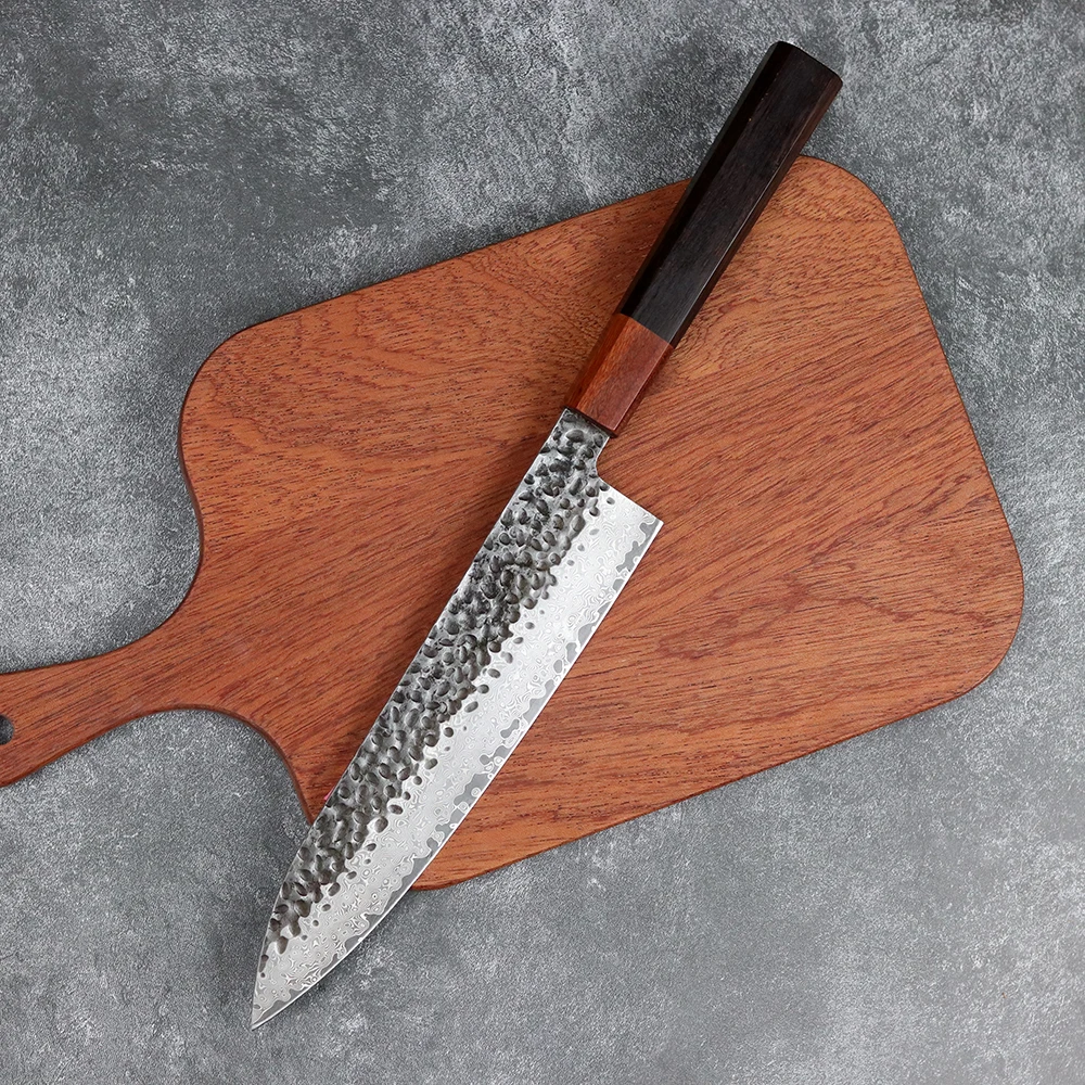

8 дюймов ручной работы профессиональный шеф-повар VG10 Дамасская кованая сталь японский мясница многофункциональный нож шеф-повара нож для приготовления пищи Swor
