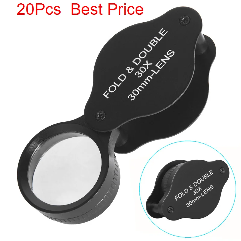 20Pcs/lot 30x 30mm Glass Lens Jewelry Antique Porcelain Collection Identification Metal Portable Folding Magnifier Glass
20Pcs/lot 30x 30mm Glass Lens Jewelry Antique Porcelain Collection Identification Metal Portable Folding Magnifier Glass