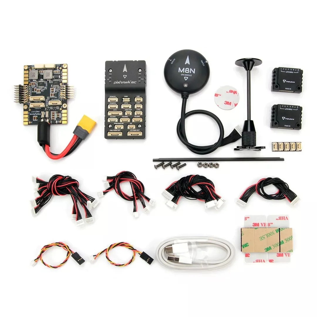 Контроллер полета Holybro Pixhawk 6C Autopilot H743 (алюминиевый чехол) PM02 / PM07 силовой модуль M8N