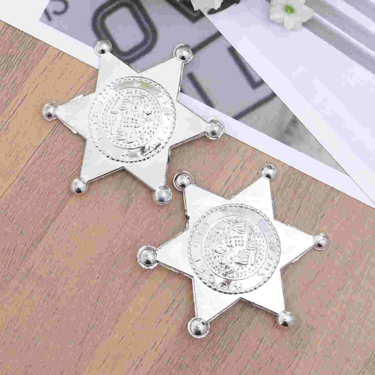 

12pcs Deputy Sheriff Hexagonal Star Badges Personalized Officer Name Tags Brooch for Law Enforcement Officer Costume