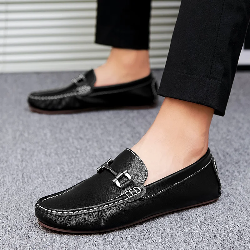 

Mens New Shoes Leather Genuine Summer Man Moccasin Fashion Loafers Men Classic Business Driving Flat Loafer Male Casual Footwear