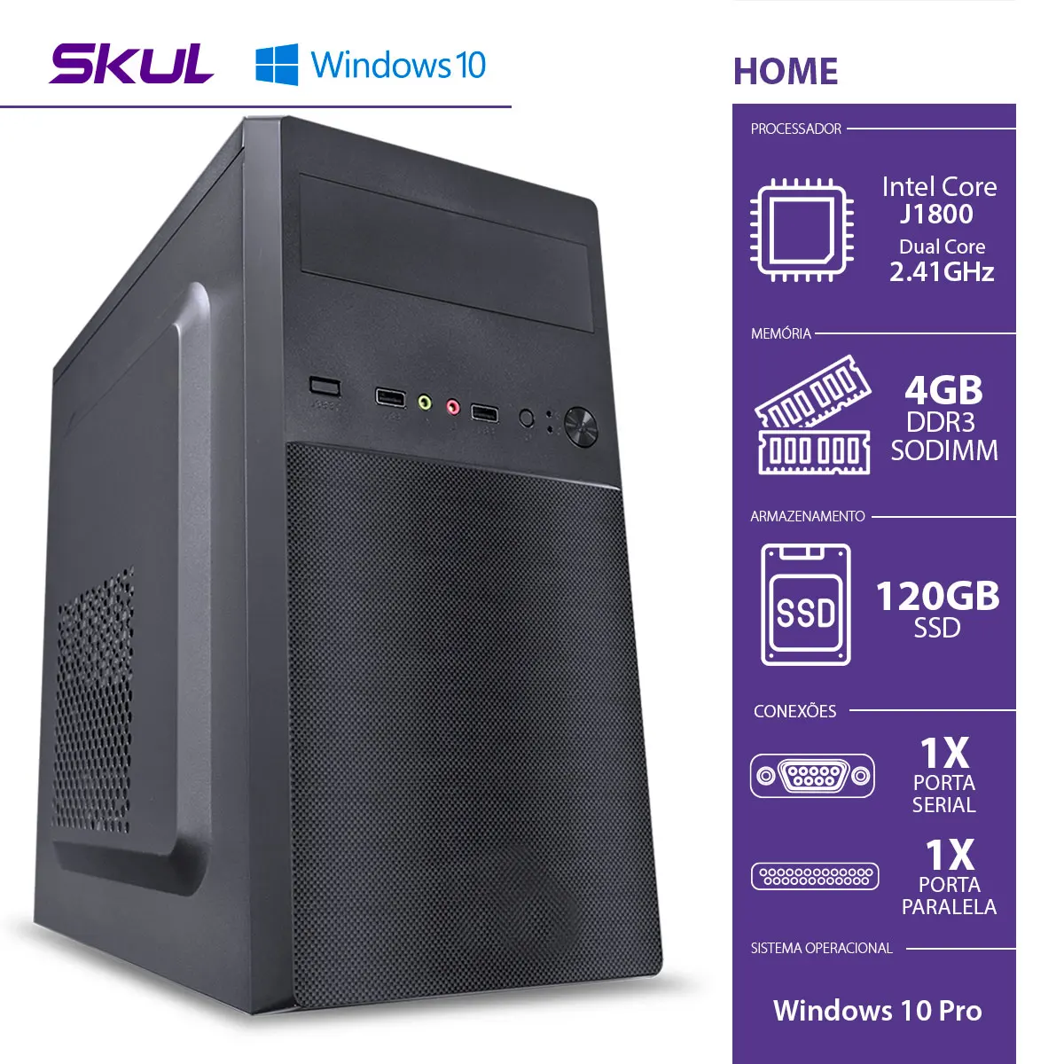 COMPUTER HOME H100 - J1800 2.41GHZ MB ASROCK MEM 4GB DDR3 SODIMM SSD 120GB 1SERIAL 1 PARALLELA SOURCE 200W WINDOWS 10PRO
COMPUTER HOME H100 - J1800 2.41GHZ MB ASROCK MEM 4GB DDR3 SODIMM SSD 120GB 1SERIAL 1 PARALLELA SOURCE 200W WINDOWS 10PRO