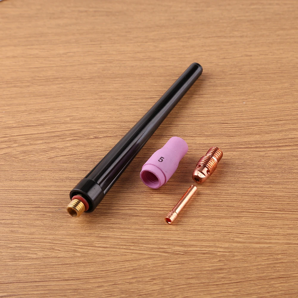 4pcs TIG Welding Torch Collect Body Nozzles Tungsten Needle Clamp Black Tail for WP-17/18/26 Welding Soldering Supplies
4pcs TIG Welding Torch Collect Body Nozzles Tungsten Needle Clamp Black Tail for WP-17/18/26 Welding Soldering Supplies