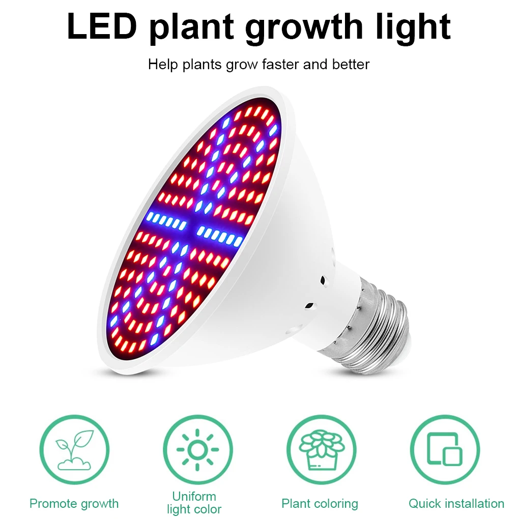 Greenhouse Grow Light PC Housing E27 Indoor Balcony High Power Plant Growing Blue Red Spectrum Lamp Seedling 126 Beads
Greenhouse Grow Light PC Housing E27 Indoor Balcony High Power Plant Growing Blue Red Spectrum Lamp Seedling 126 Beads