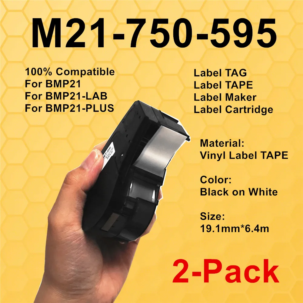 1~2PK BMP21 Label Tape for M21-750-595 Ribbon Black on White Tag Maker USE For BMP21-PLUS,BMP21 LAB,IDPAL,LABPAL Printer
1~2PK BMP21 Label Tape for M21-750-595 Ribbon Black on White Tag Maker USE For BMP21-PLUS,BMP21 LAB,IDPAL,LABPAL Printer