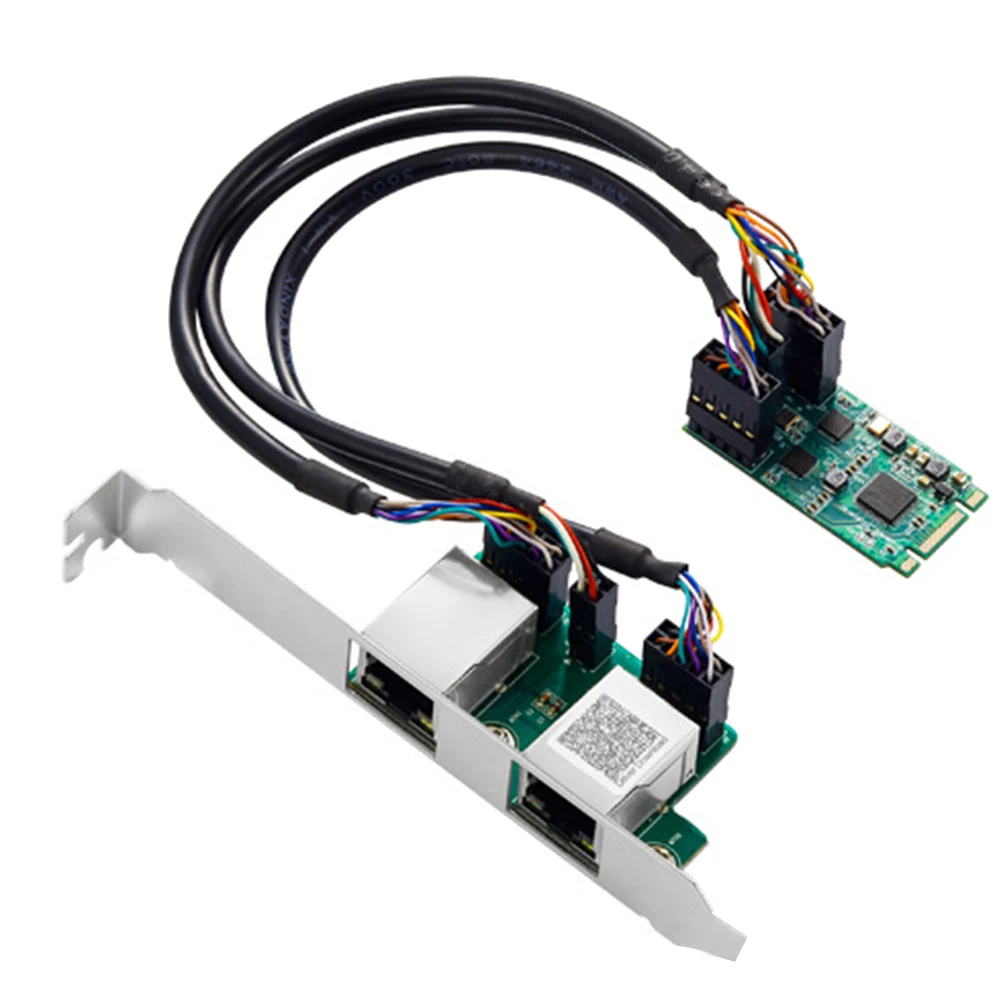 M.2 to Dual Port 2.5G Gigabit Network Card 2 RJ45 Ports 2500 Mbps 1000M B/M Key Slot, 2242 Size
M.2 to Dual Port 2.5G Gigabit Network Card 2 RJ45 Ports 2500 Mbps 1000M B/M Key Slot, 2242 Size