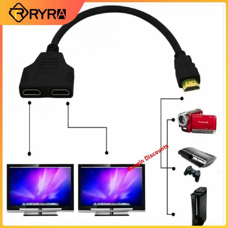 RYRA HDM Splitter 1 Input Male To 2 Output Female Port Cable Adapter Converter 1080P For Games, Videos, Multimedia Devices
RYRA HDM Splitter 1 Input Male To 2 Output Female Port Cable Adapter Converter 1080P For Games, Videos, Multimedia Devices