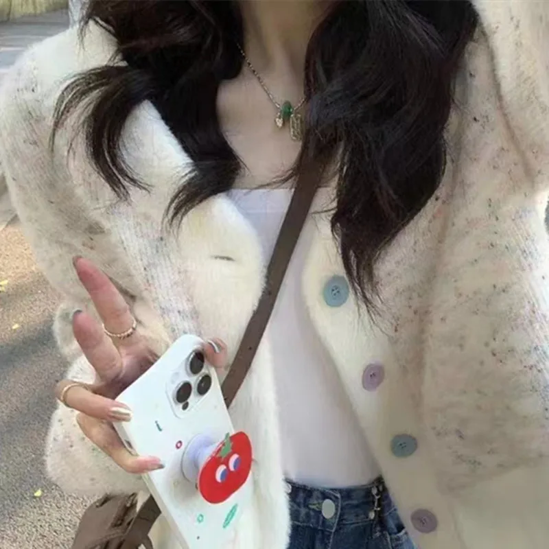 New Rainbow Dot Short Sweater Coat for Women Autumn Soft Glutinous Knitwear Cardigan Top for Women
New Rainbow Dot Short Sweater Coat for Women Autumn Soft Glutinous Knitwear Cardigan Top for Women