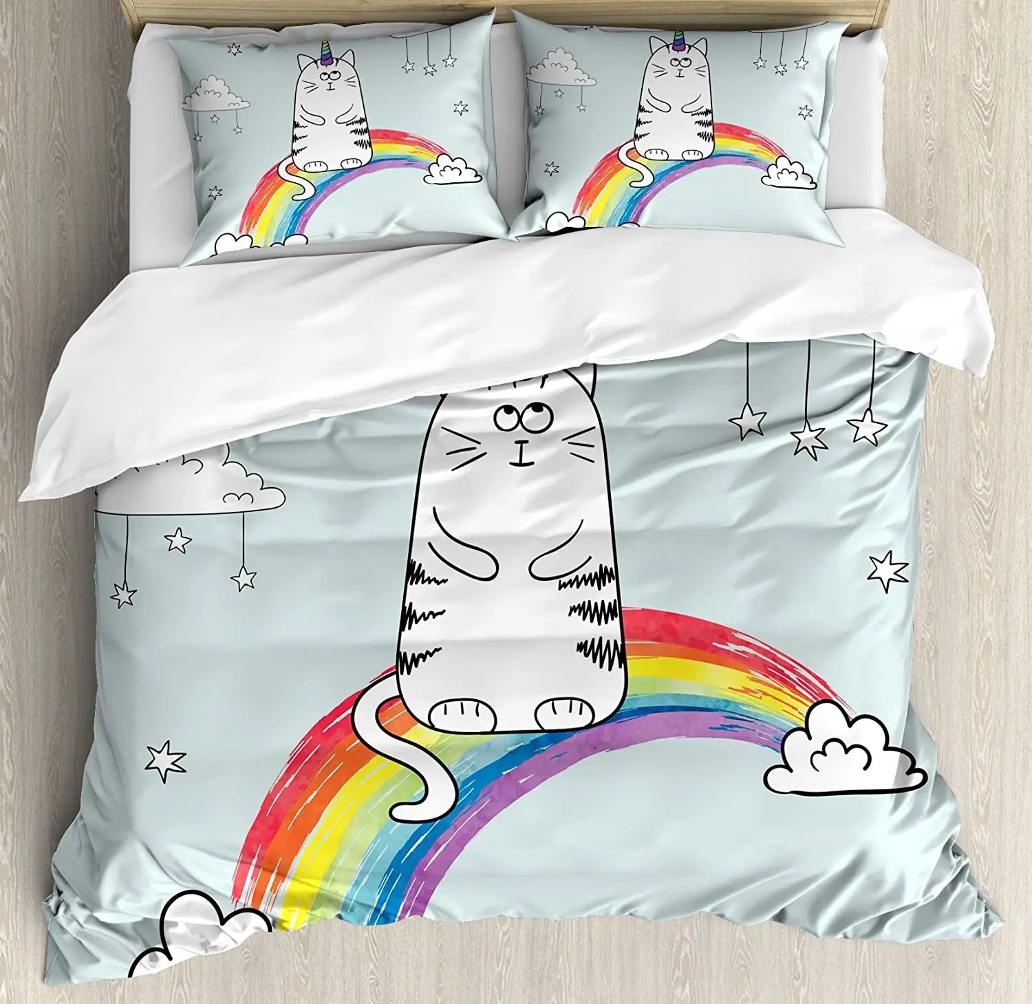Unicorn Cat Bedding Set Lovely Figure on Sketchy Rainbow Fo 3pcs Duvet Cover Set Bed Set Quilt Cover Pillow Case Comforter Cover
Unicorn Cat Bedding Set Lovely Figure on Sketchy Rainbow Fo 3pcs Duvet Cover Set Bed Set Quilt Cover Pillow Case Comforter Cover