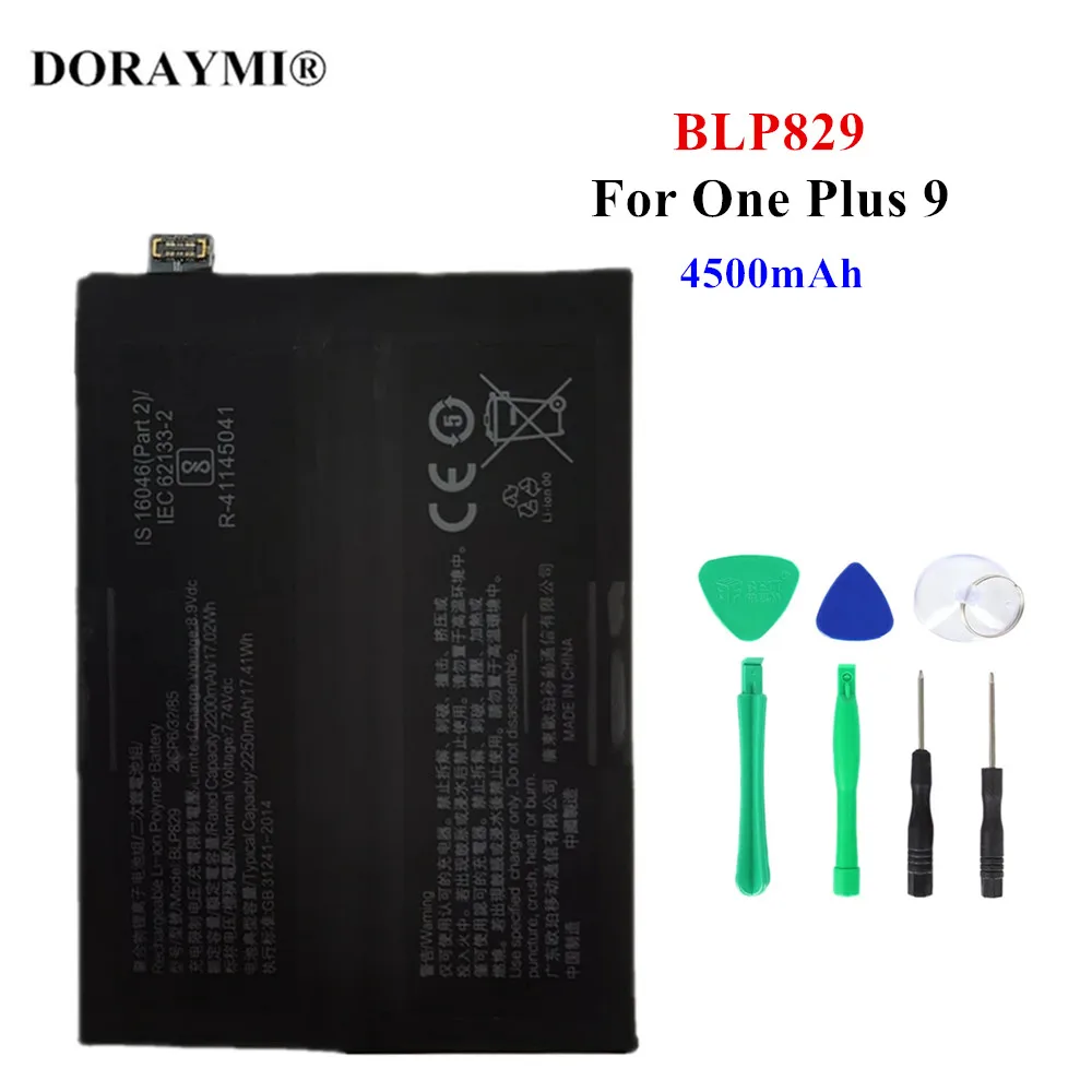 Original 4500mAh BLP829 Battery For OnePlus 9 One Plus 9 Replacement Phone Bateria Batteries+Free Tools
Original 4500mAh BLP829 Battery For OnePlus 9 One Plus 9 Replacement Phone Bateria Batteries+Free Tools