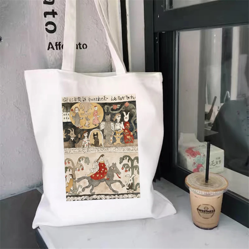 Summer Canvas Shoulder Bag Ladies Handbag Cartoon Printing Canvas Shopping Bag Eco-friendly Reusable Cartoon Foldable Bag Girl.
Summer Canvas Shoulder Bag Ladies Handbag Cartoon Printing Canvas Shopping Bag Eco-friendly Reusable Cartoon Foldable Bag Girl.
