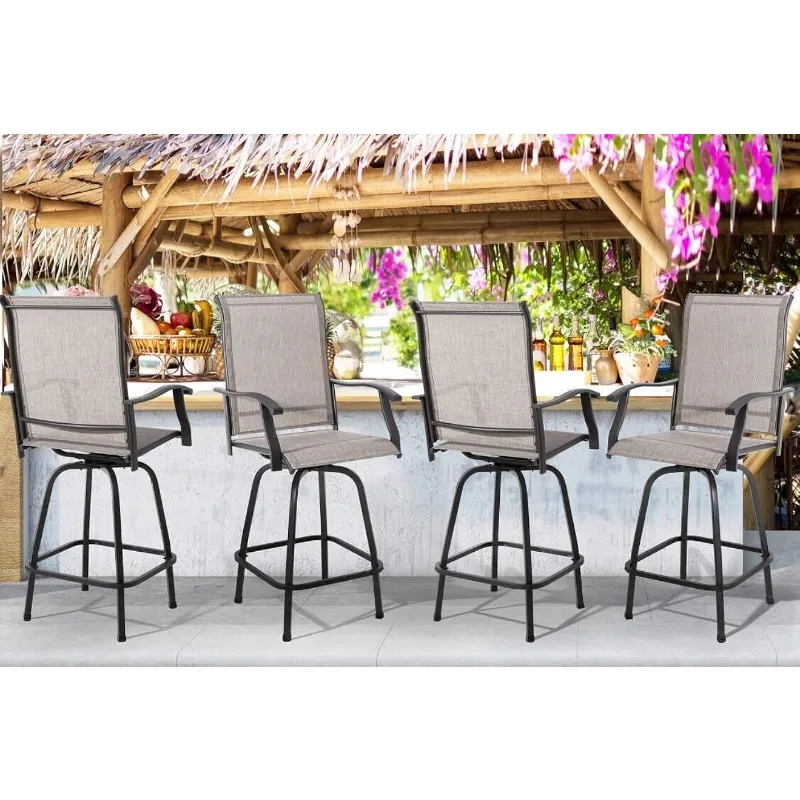 Shintenchi 4 Piece Outdoor Swivel Bar Stools, Armrest for Lawn, Garden, Deck All-Weather
Shintenchi 4 Piece Outdoor Swivel Bar Stools, Armrest for Lawn, Garden, Deck All-Weather