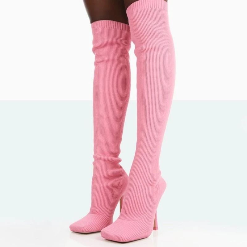 Women Elastic Boots Sexy Thin High Heels Thigh High Solid Over The Knee Botas Party Ol Shoes Woman Kintting Shoe Big Size 43
Women Elastic Boots Sexy Thin High Heels Thigh High Solid Over The Knee Botas Party Ol Shoes Woman Kintting Shoe Big Size 43