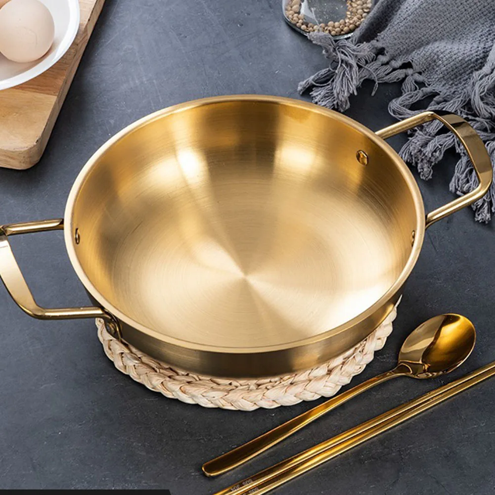 1pc Seafood Pot Stainless Steel Pan Double Ear Thickened Hot Korean Style Kimchi Silver/Gold Pot Kitchen Cookware
1pc Seafood Pot Stainless Steel Pan Double Ear Thickened Hot Korean Style Kimchi Silver/Gold Pot Kitchen Cookware