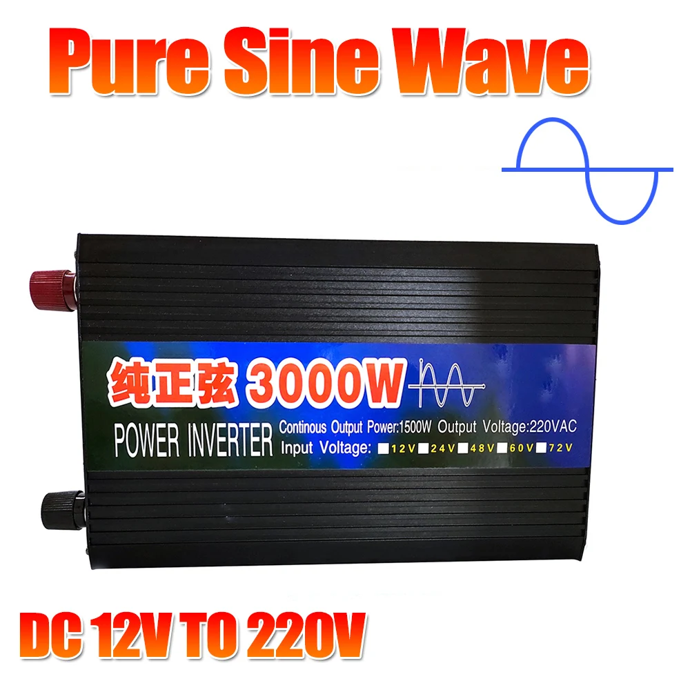 Pure Sine Wave Power Inverter 4000W 3000W DC 12V TO AC 220V Voltage Transformer Power Converter Car LED Display Solar Inverter
Pure Sine Wave Power Inverter 4000W 3000W DC 12V TO AC 220V Voltage Transformer Power Converter Car LED Display Solar Inverter