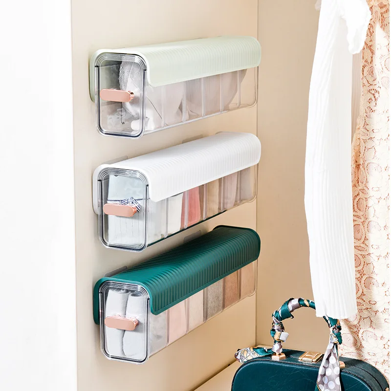 Multifunctional Clear Wall Mounted Drawer Organizer, Wall Hanging Underwear Panties Storage Box Punch-Free Storage Box For Socks
Multifunctional Clear Wall Mounted Drawer Organizer, Wall Hanging Underwear Panties Storage Box Punch-Free Storage Box For Socks