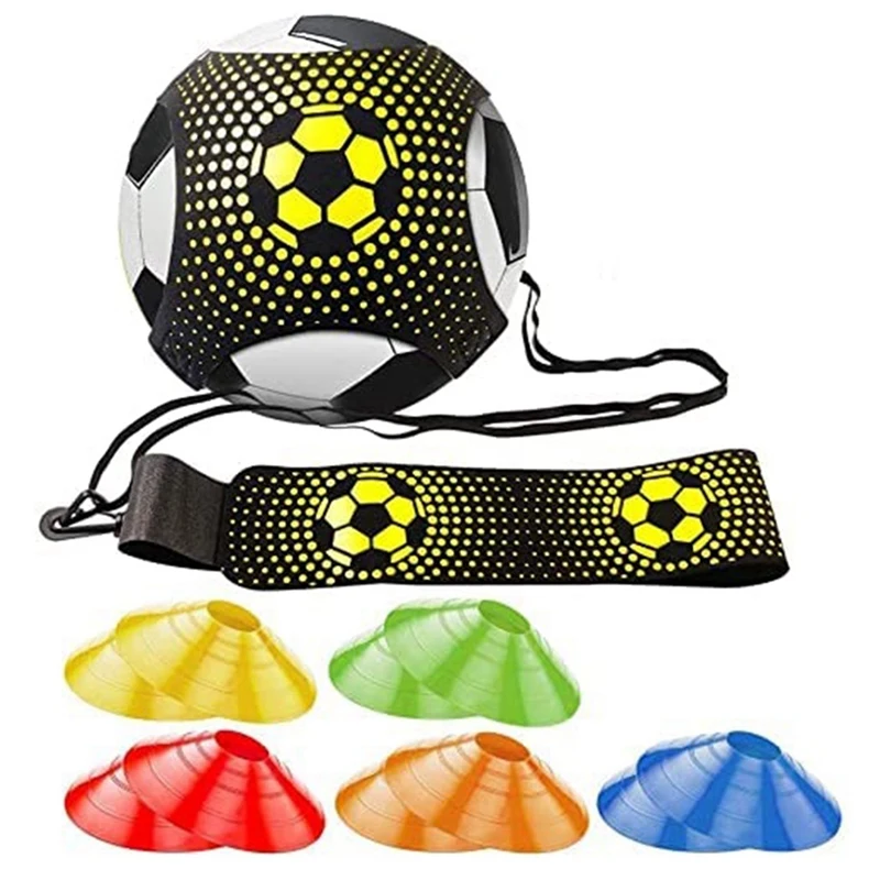

Top!-Football Training Equipment Football Training Bumpy Belt Auxiliary Kicking Skills Training Belt With Obstacle Cone