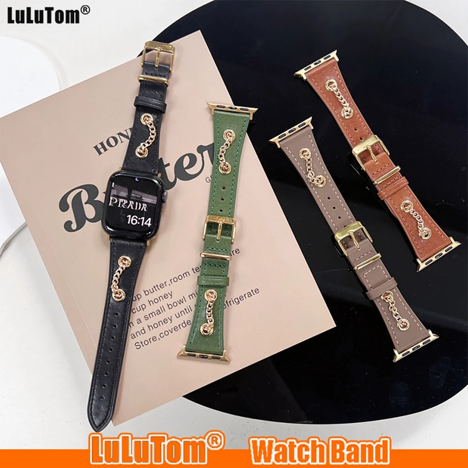 Fashion Metal Chain Bracelet For Apple Watch 8 Band Ultra 49mm 38mm 41 40 44 45 42mm Leather Strap IWatch Series 8 7 6 SE 5 4 3 
Fashion Metal Chain Bracelet For Apple Watch 8 Band Ultra 49mm 38mm 41 40 44 45 42mm Leather Strap IWatch Series 8 7 6 SE 5 4 3