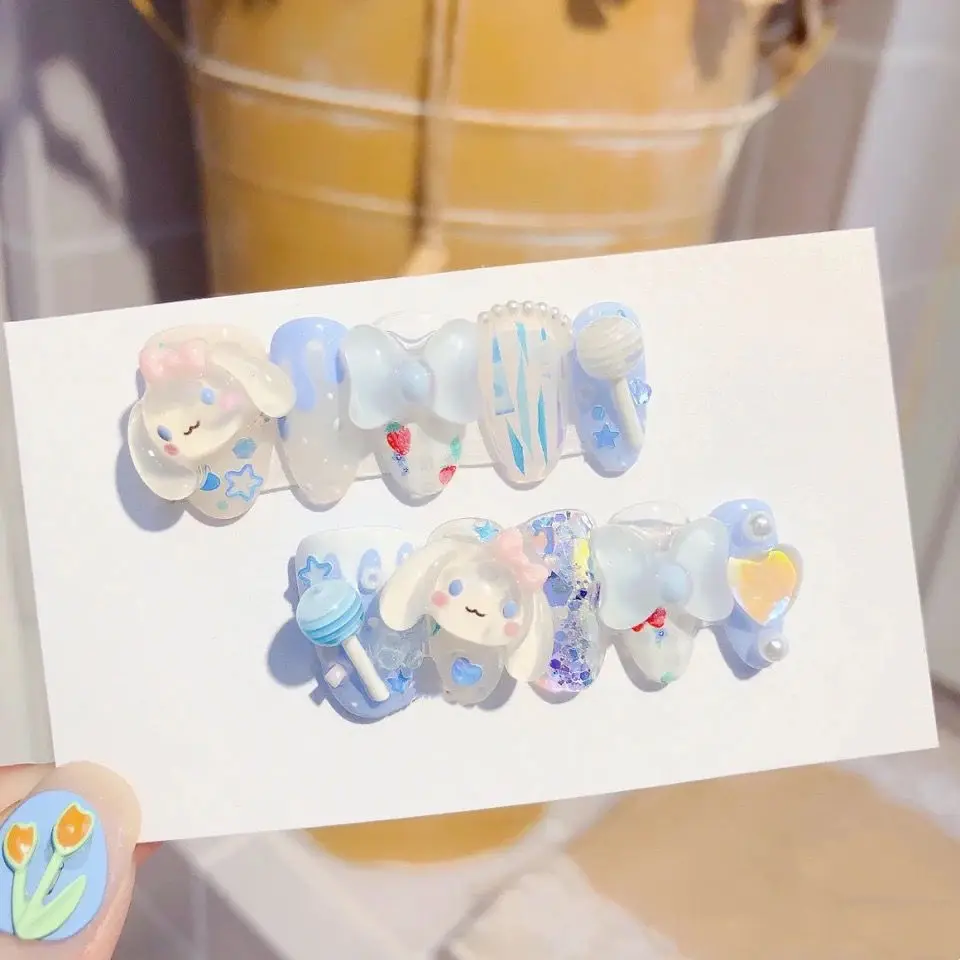 Kawaii Sanrio Cinnamoroll Diy3D Doll Nail Stickers Cute Cartoon Anime Model Detachable Wearable Fake Handmade Nail Stickers Gift
Kawaii Sanrio Cinnamoroll Diy3D Doll Nail Stickers Cute Cartoon Anime Model Detachable Wearable Fake Handmade Nail Stickers Gift