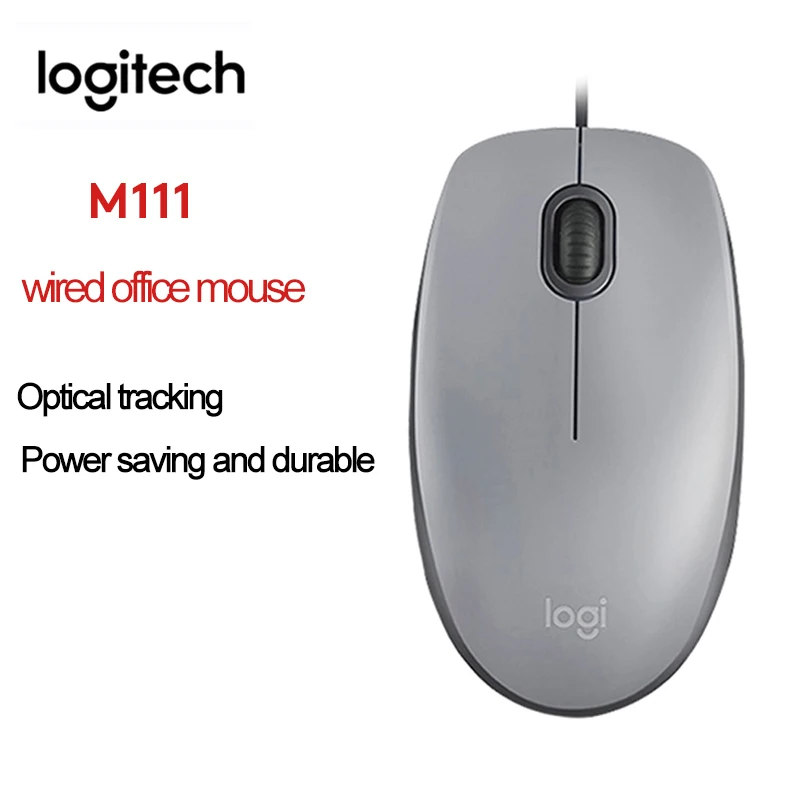 

Мышь Logitech M111 Проводная Logitech M111, эргономичная оптическая мышь для ноутбука, настольного ПК, игр, USB, для дома и офиса