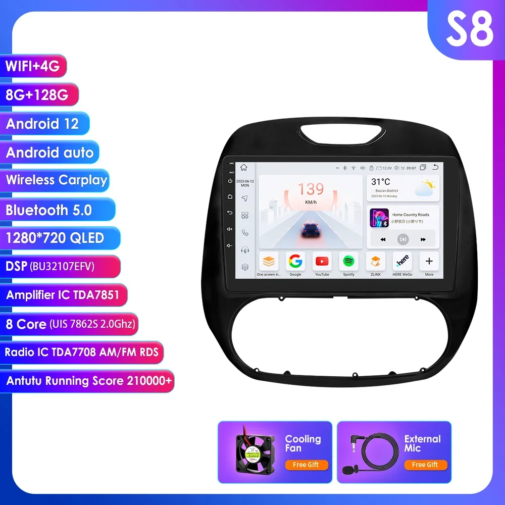 Hizpo 9-дюймовый беспроводной Carplay для Renault Kaptur Captur 2016-2019, автомобильный радиоприемник Android 14, мультимедийный плеер Navi Stereo GPS RDS 4G DSP
Hizpo 9-дюймовый беспроводной Carplay для Renault Kaptur Captur 2016-2019, автомобильный радиоприемник Android 14, мультимедийный плеер Navi Stereo GPS RDS 4G DSP