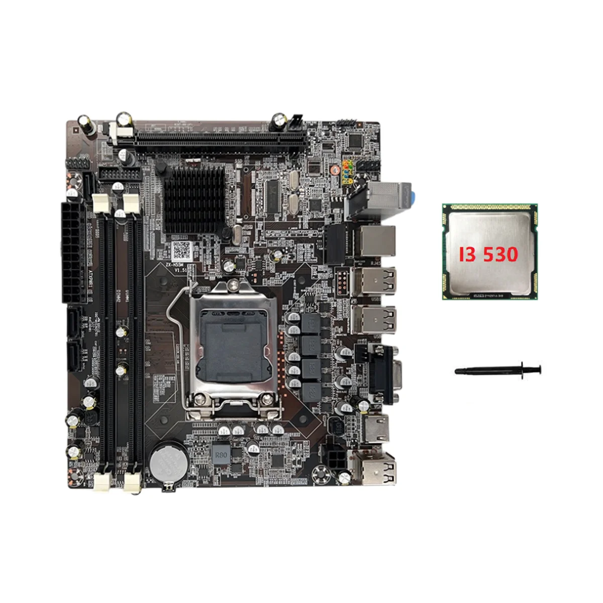 Материнская плата H55 LGA1156 поддерживает I3 530 I5 760, процессор DDR3, память для компьютера, материнская плата + процессор I3 530 + термопаста
Материнская плата H55 LGA1156 поддерживает I3 530 I5 760, процессор DDR3, память для компьютера, материнская плата + процессор I3 530 + термопаста