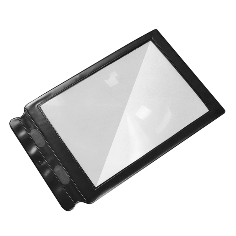 

KX4B A4 Full Page Handheld Magnifier 3X Magnifying Glass Sheet Reading Magnifying Glass Portable Reading Aid Lens for Reading