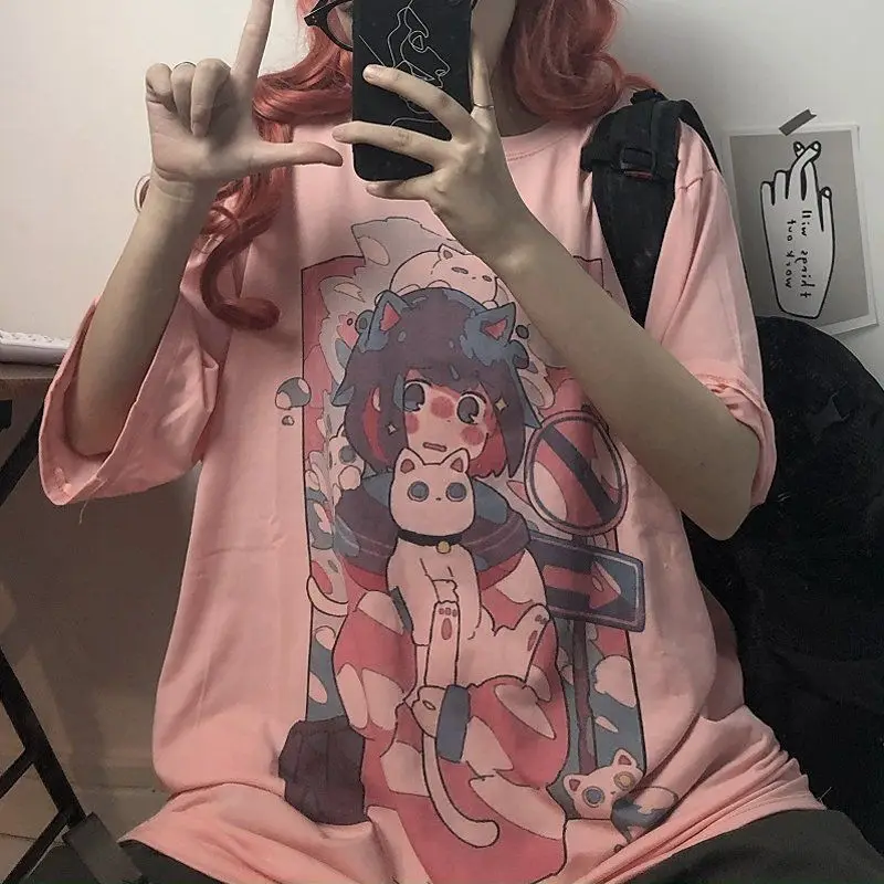 MINGLIUSILI корейская мода Женская одежда лето 2022 Instagram Harajuku стиль с коротким рукавом аниме футболка Свободные топы для подростков
MINGLIUSILI корейская мода Женская одежда лето 2022 Instagram Harajuku стиль с коротким рукавом аниме футболка Свободные топы для подростков