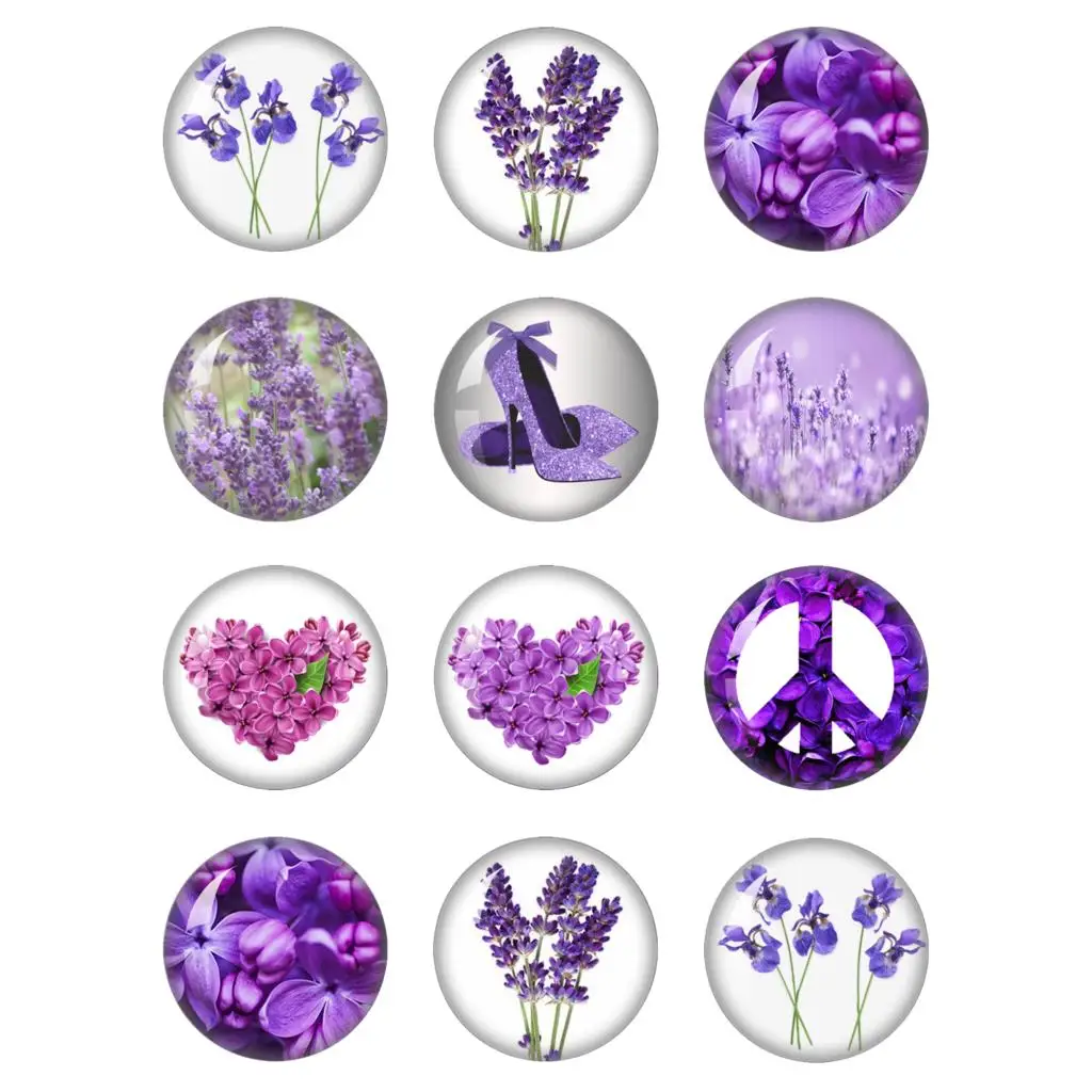 Purple Flower Lavender 12 Pieces 12mm/18mm/20mm/25mm Photo Glass Round Demonstration Flat Back Making Jewelry Findings
Purple Flower Lavender 12 Pieces 12mm/18mm/20mm/25mm Photo Glass Round Demonstration Flat Back Making Jewelry Findings
