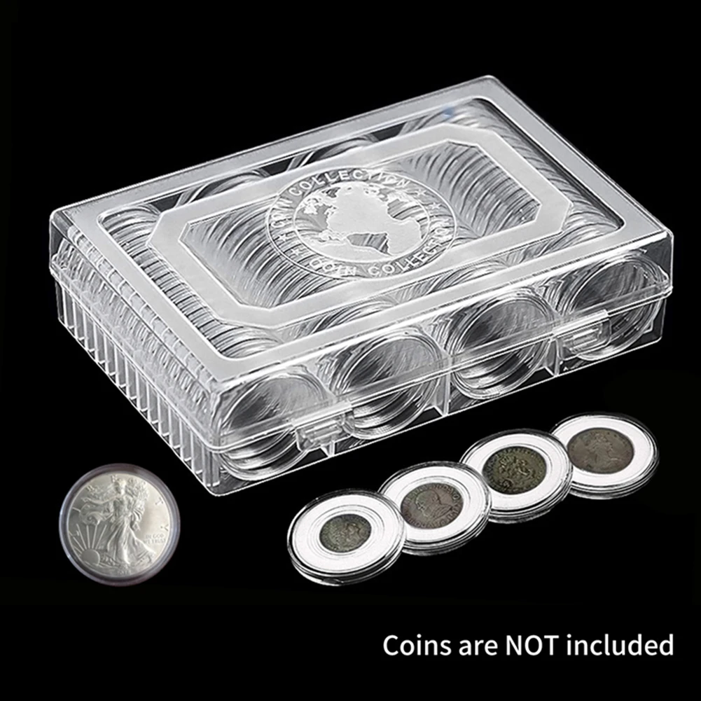 60pcs 41mm Coin Capsules Round Plastic Coin Holder Box Case Container With Storage Organizer Box For Coin Collection Supplies
60pcs 41mm Coin Capsules Round Plastic Coin Holder Box Case Container With Storage Organizer Box For Coin Collection Supplies