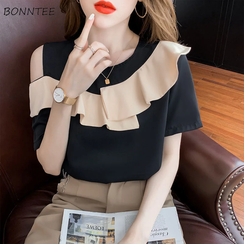 Blouses Women Simple Summer Patchwork Hollow Out O-neck Elegant Korean Style Casual All-match Popular Office Lady Fashion Chic
Blouses Women Simple Summer Patchwork Hollow Out O-neck Elegant Korean Style Casual All-match Popular Office Lady Fashion Chic