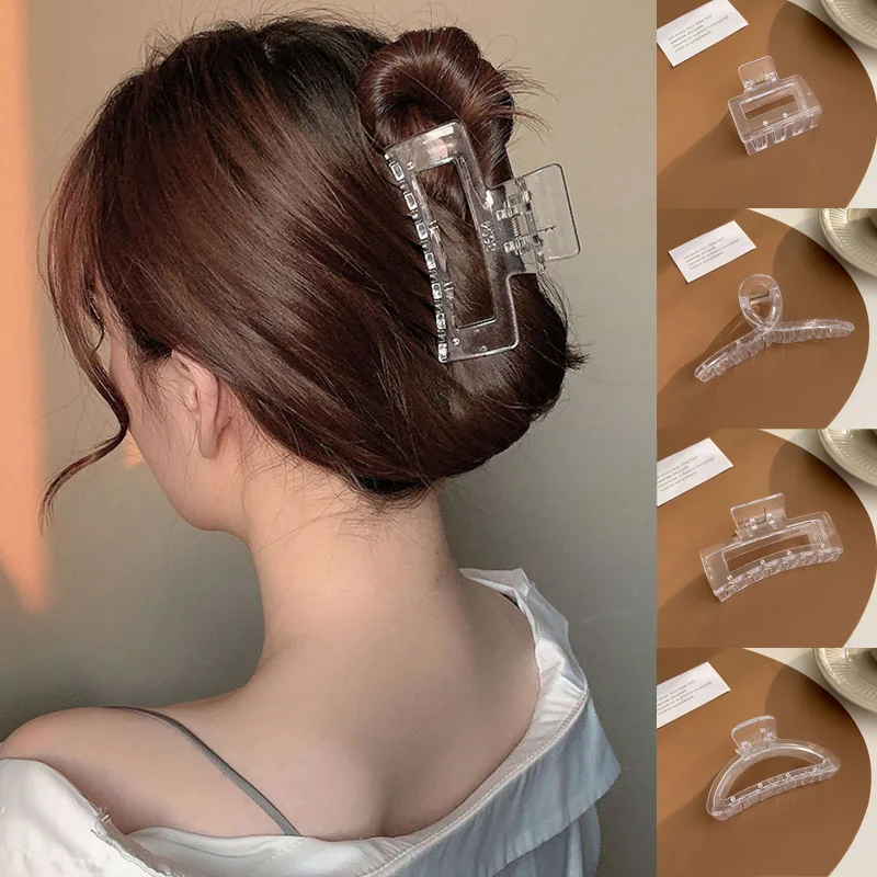 New Transparent Acrylic Hair Clip Women Girls Large Size Elegant Square Cross Shark Clip Hairpin Hair Accessories Clear Headwear
New Transparent Acrylic Hair Clip Women Girls Large Size Elegant Square Cross Shark Clip Hairpin Hair Accessories Clear Headwear