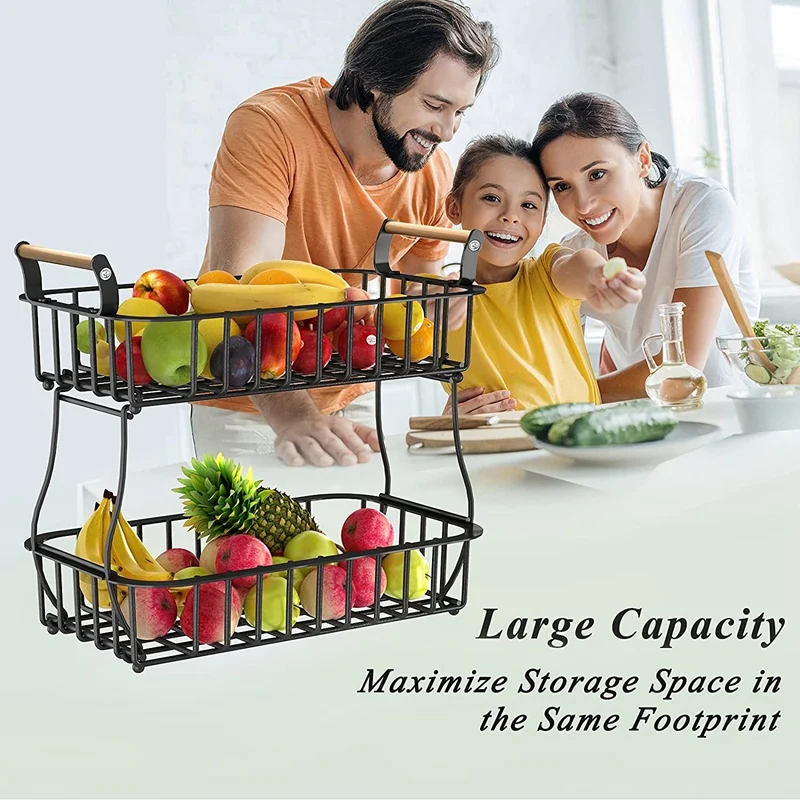 2 Tier Detachable Fruit Storage Basket Countertop For Kitchen Bread Vegetable Farmhouse Fruit Basket Bowl Stand
2 Tier Detachable Fruit Storage Basket Countertop For Kitchen Bread Vegetable Farmhouse Fruit Basket Bowl Stand