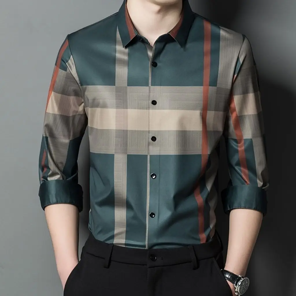 Fashion New Lapel Plaid Clothing Shirts Streetwear Business Sleeve Casual Male Autumn Vintage Basic Tops Men Long Loose Spring
Fashion New Lapel Plaid Clothing Shirts Streetwear Business Sleeve Casual Male Autumn Vintage Basic Tops Men Long Loose Spring