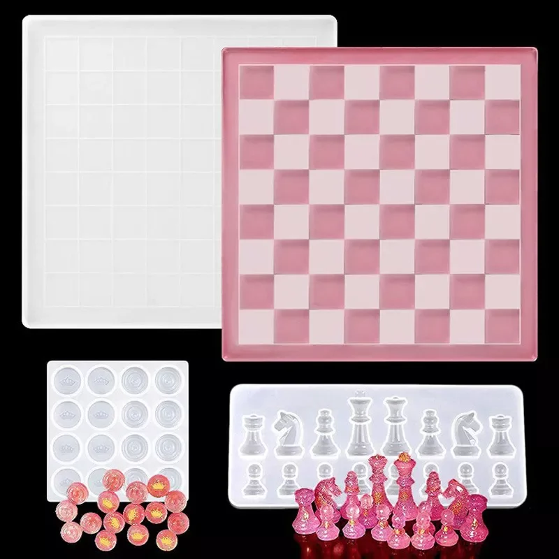 Kit Epoxy Resin Silicone Molds International Chess Pieces Checkers Checkerboard UV Crystal Mould For Diy mold tools
Kit Epoxy Resin Silicone Molds International Chess Pieces Checkers Checkerboard UV Crystal Mould For Diy mold tools