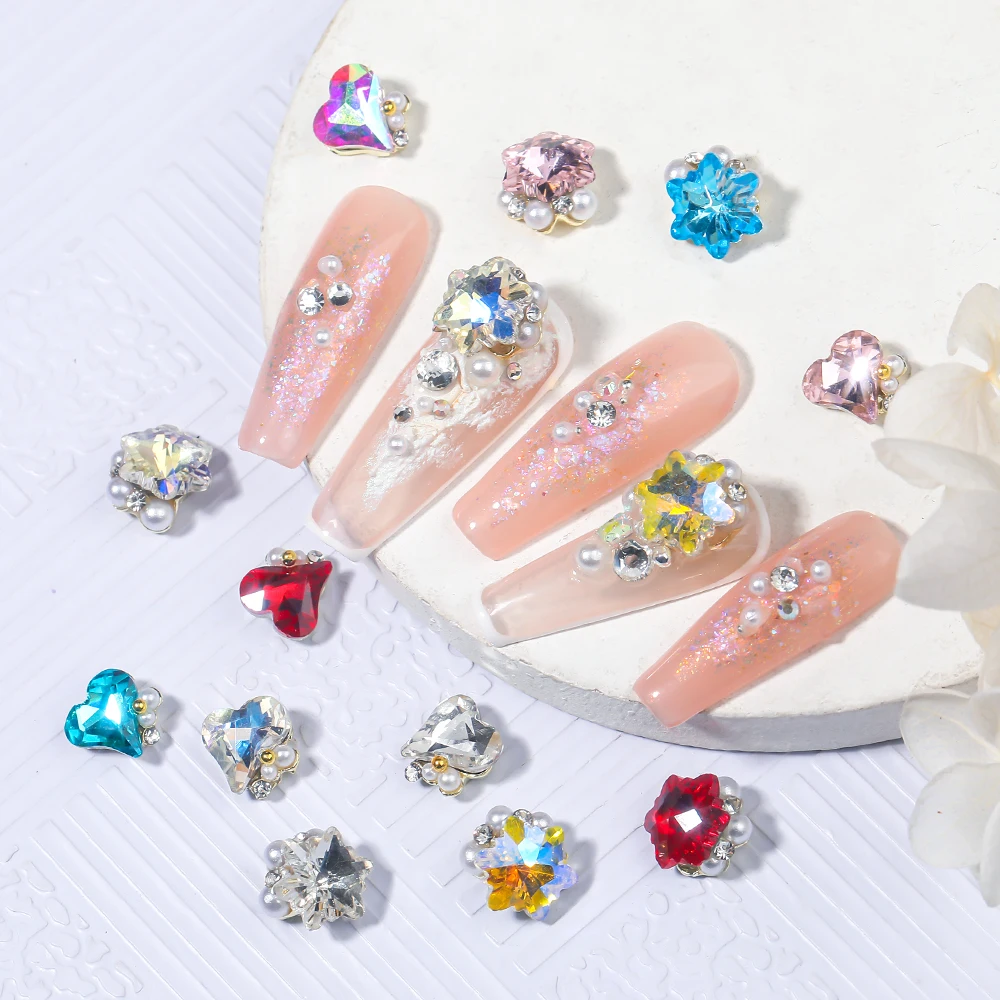 10pcs Luxurious Colorful Heart Shape Nail Charms Shiny Gems Pearl Rhinestone Nail Parts DIY Nail Art Decoration Accessories
10pcs Luxurious Colorful Heart Shape Nail Charms Shiny Gems Pearl Rhinestone Nail Parts DIY Nail Art Decoration Accessories