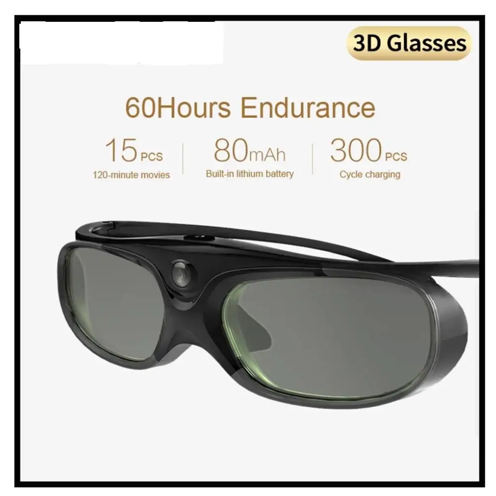 

Shutter 3D Glasses Dlp-link LCD Rechargeable Virtual Reality LCD Glass Compatible For XGIMI H2 For Horizon Halo Aura Glasses