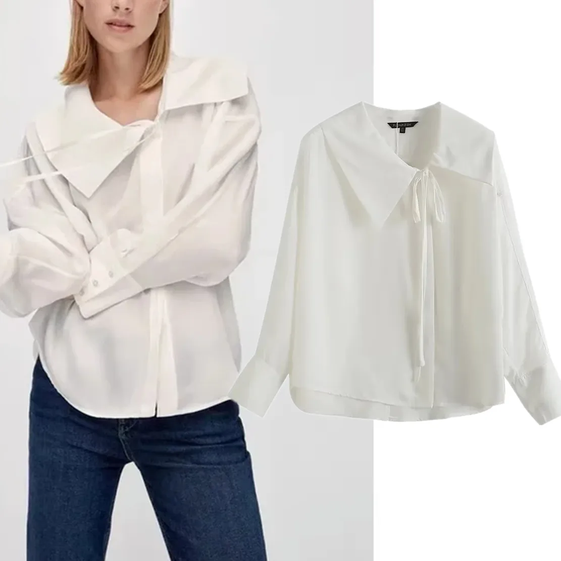 Jenny&Dave 2023 Autumn Blouse Fashion Asymmetry Peter Pan Collar Loose Chiffon Shirt Women Casual Tops
Jenny&Dave 2023 Autumn Blouse Fashion Asymmetry Peter Pan Collar Loose Chiffon Shirt Women Casual Tops