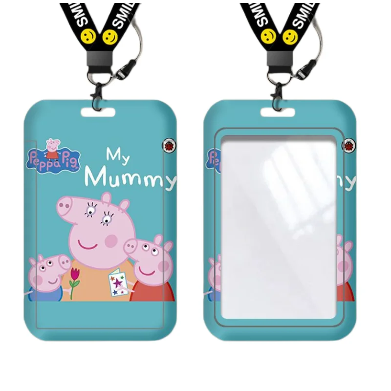 

Peppa Pig series Page George cartoon student campus elevator card set subway card set retractable hanging neck with lanyard